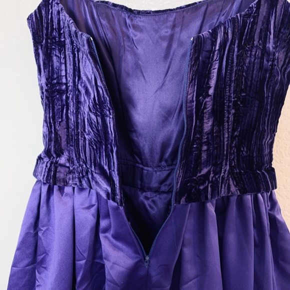 Vintage Jessica McClintock Corset Gown Size 8 Purple Velvet Taffeta Prom Goth - Picture 11 of 16